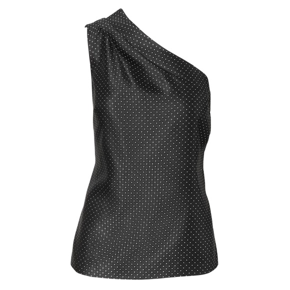 Banana Republic Tops - BANANA REPUBLIC Black One Shoulder Dots Top